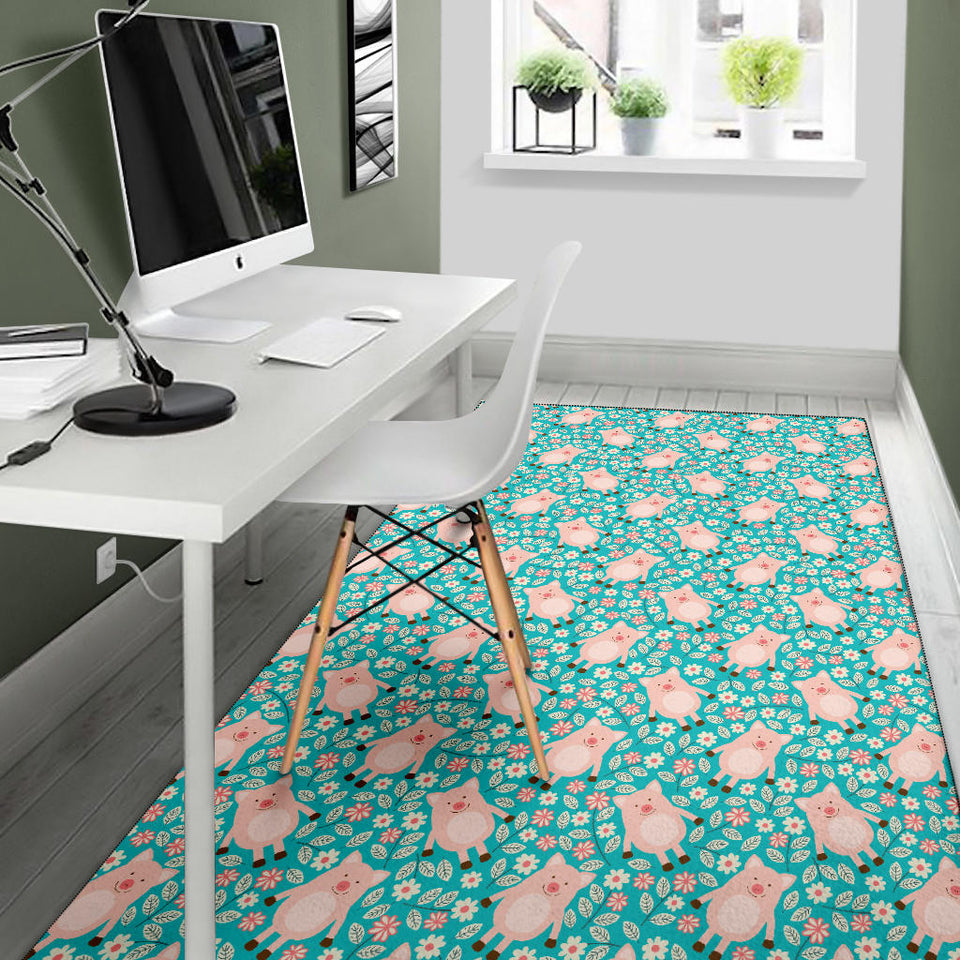 Pig Pattern Print Design 01 Area Rug