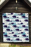 Polar Bear Winter Snow Pattern Premium Quilt