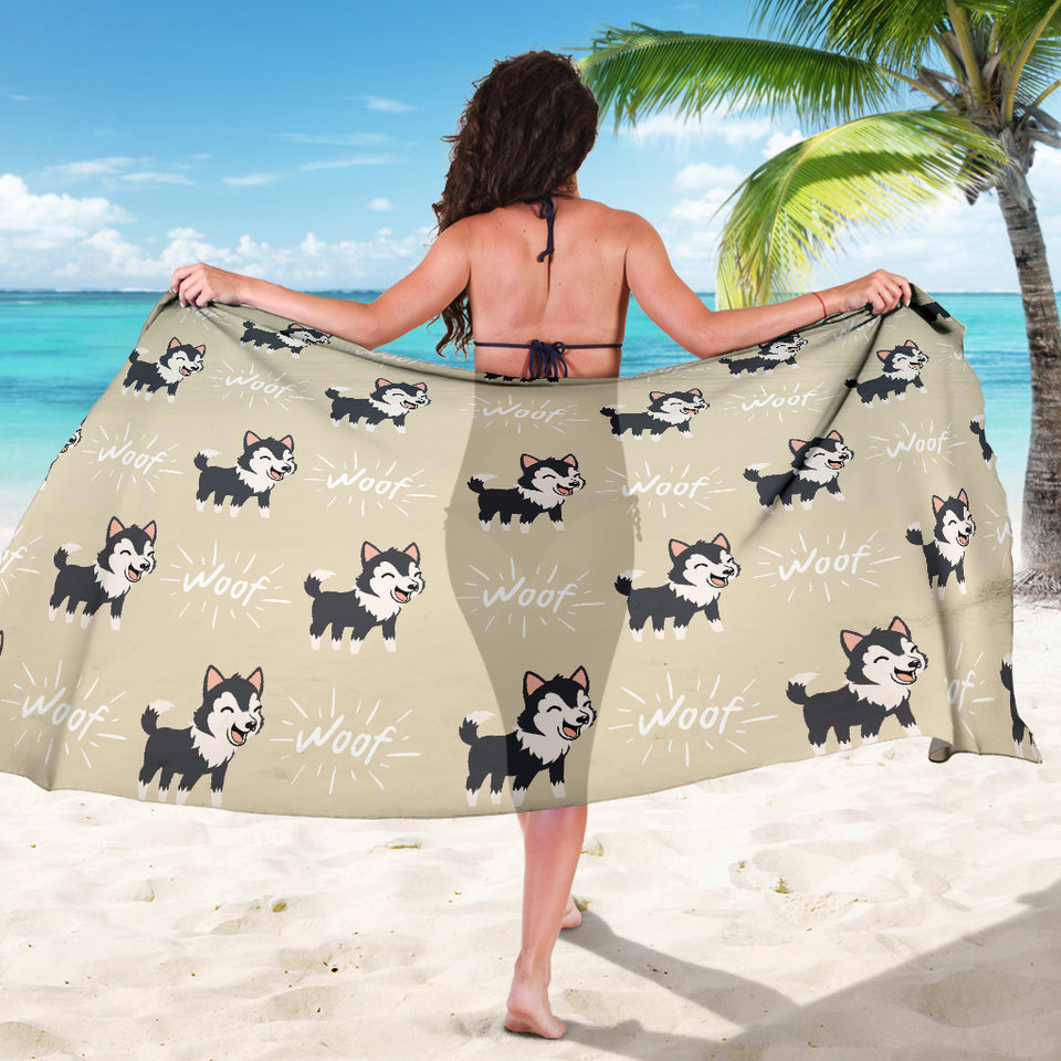 Cute Siberian Husky Sarong