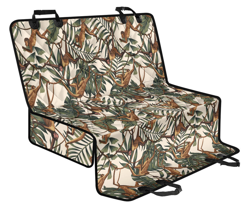 Monkey Tropical Leaves Background Dog Car Seat Covers