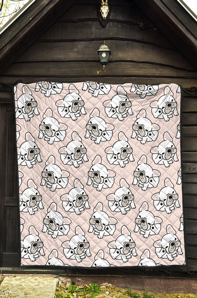 Cute French Bulldog Pattern Premium Quilt