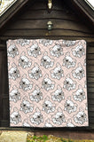 Cute French Bulldog Pattern Premium Quilt