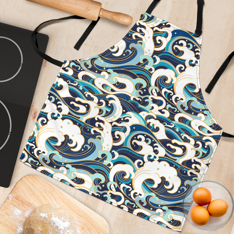 Japanese Wave Pattern Adjustable Apron