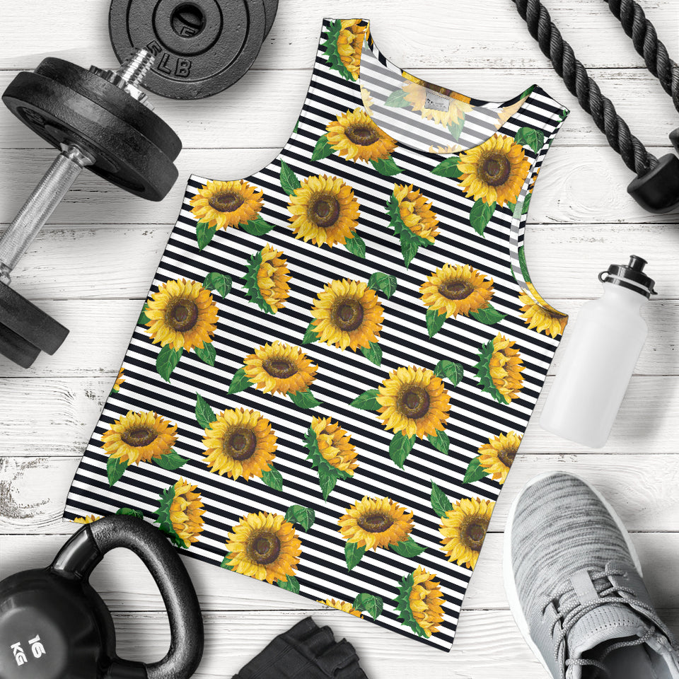 sunflowers ribbon background Men Tank Top
