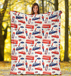 British Pattern Print Design 03 Premium Blanket
