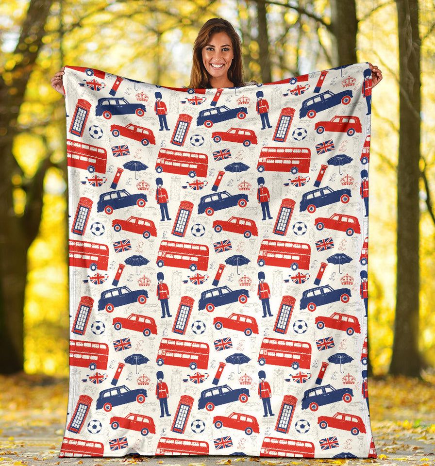 British Pattern Print Design 03 Premium Blanket
