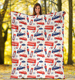 British Pattern Print Design 03 Premium Blanket