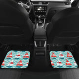 Red White Sailboat Wave Background Front And Back Car Mats