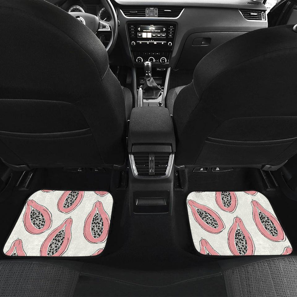 Papaya Pattern Front And Back Car Mats