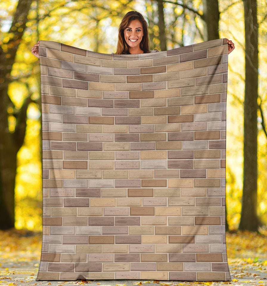 Brick Printed Pattern Print Design 01 Premium Blanket