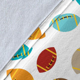 Colorful American Football Ball Pattern Premium Blanket