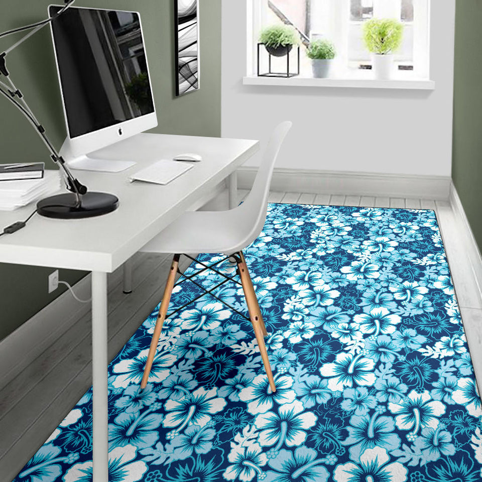 Hibiscus Pattern Print Design 03 Area Rug