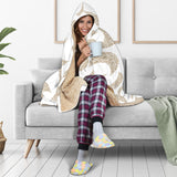 Cool Gold Moon Abstract Pattern Hooded Blanket