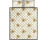 Bee honeycomb seamless design pattern Quilt Bed Set
