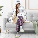 Anchor Rudder Nautical Design Pattern Hooded Blanket