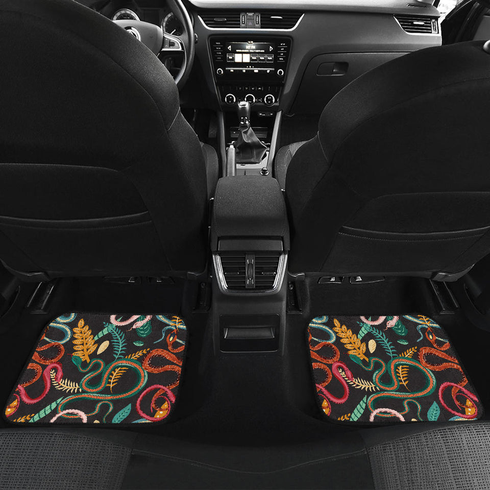 Colorful Snake Plant Pattern Front And Back Car Mats
