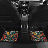 Colorful Snake Plant Pattern Front And Back Car Mats