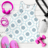 nautical steering wheel chain Women Racerback Tank Top
