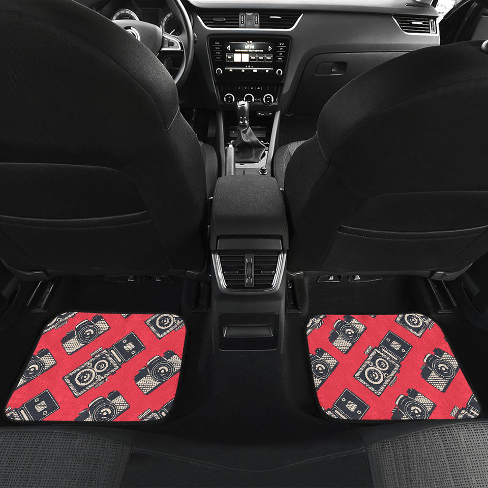 Camera Pattern Print Design 05 Front and Back Car Mats