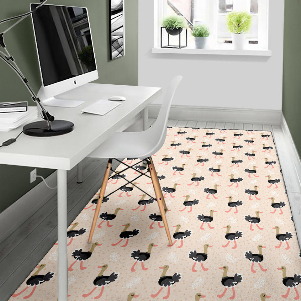 Ostrich Pattern Print Design 05 Area Rug