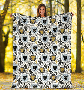 Lion Pattern Print Design 05 Premium Blanket