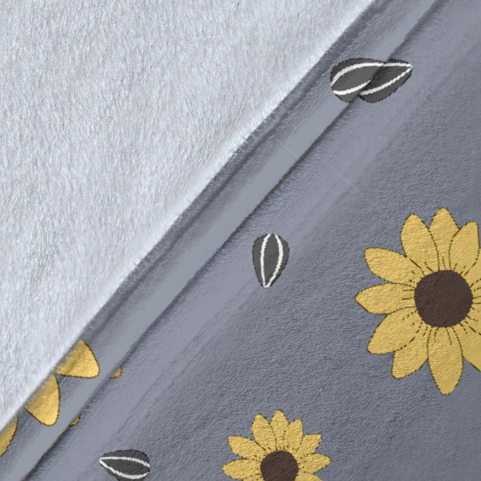 Cute Hamster Sunflower Pattern Background Premium Blanket