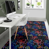 Octopus Sea Wave Tropical Fishe Pattern Area Rug