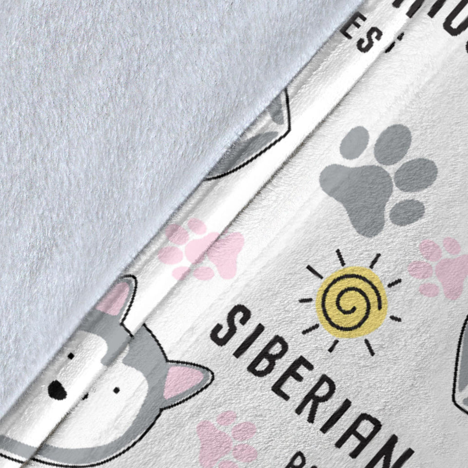 Siberian Husky Design Pattern Premium Blanket