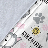 Siberian Husky Design Pattern Premium Blanket