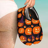 Halloween Pumpkin Pattern Aqua Shoes