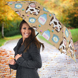 Cow Bottle Of Milk Pattern Umbrella