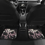 Japanese Crane Pink Sakura Pattern Front And Back Car Mats
