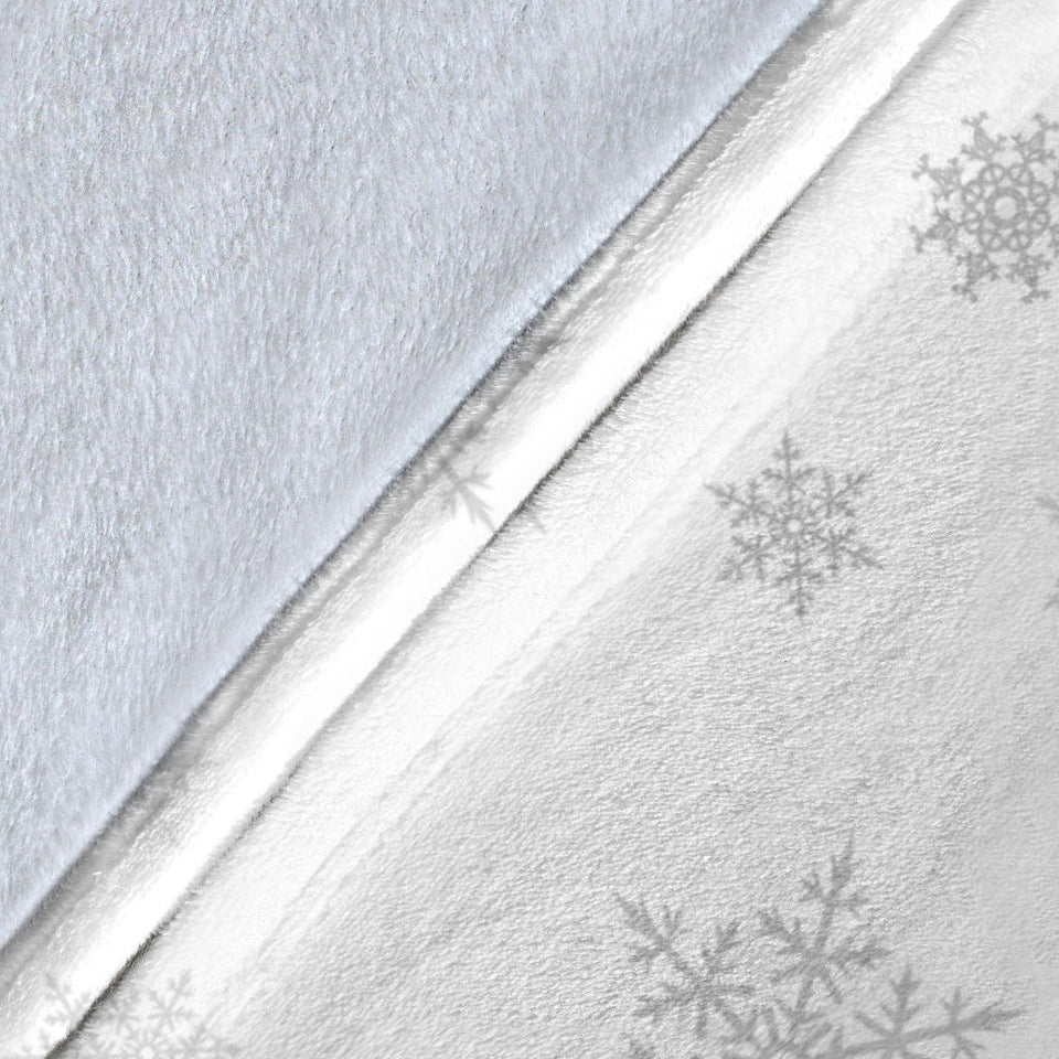 Snowflake Pattern White Background Premium Blanket