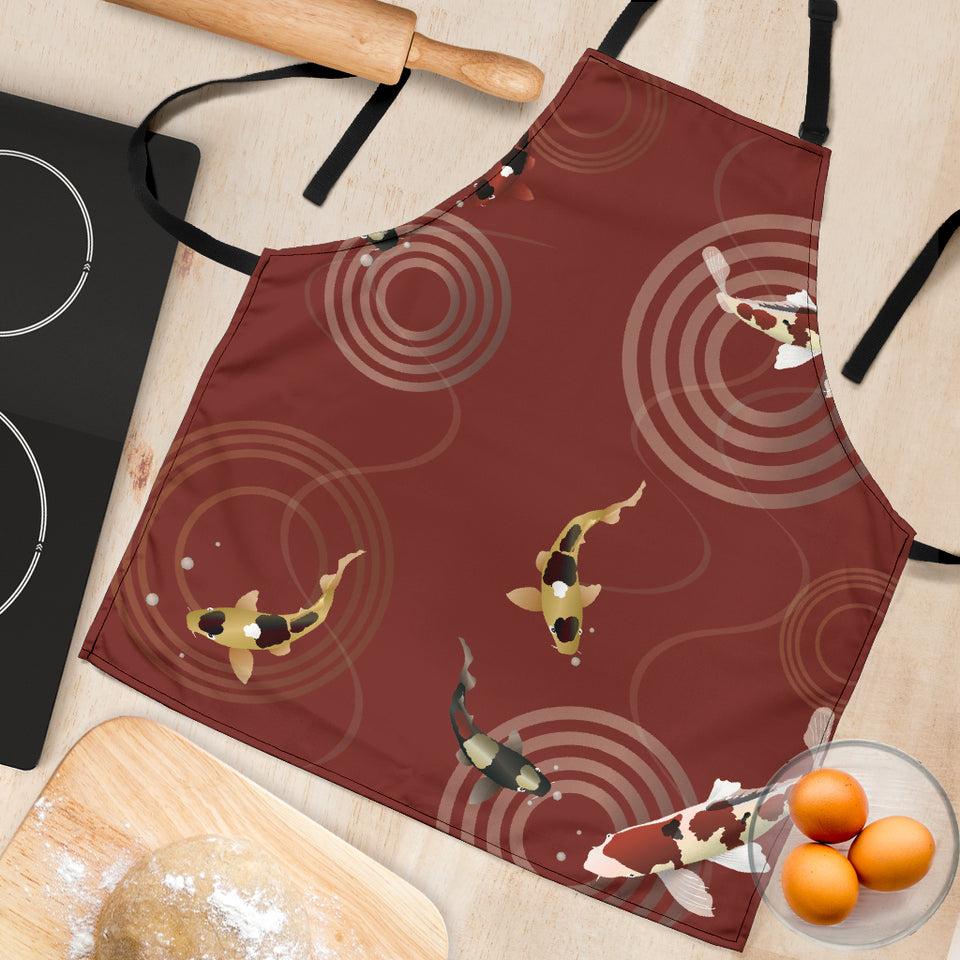Koi Fish Carp Fish Red Background Adjustable Apron