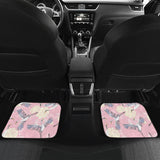 Japanese Crane Rose Pattern Front And Back Car Mats
