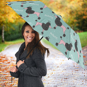 Poodle Dog Green Background Umbrella