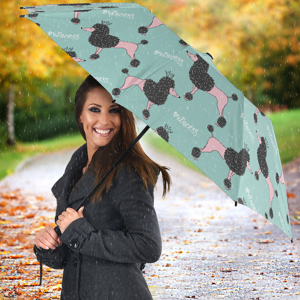 Poodle Dog Green Background Umbrella