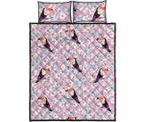 Beautiful toucan flower leaves Quilt Bed Set