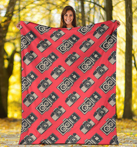 Camera Pattern Print Design 05 Premium Blanket