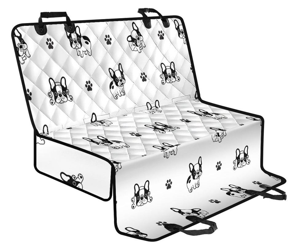 Cute French Bulldog Paw Pattern Dog Car Seat Covers