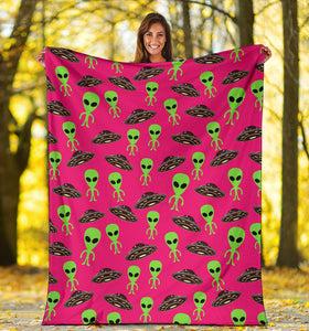Alien Pattern Print Design 03 Premium Blanket