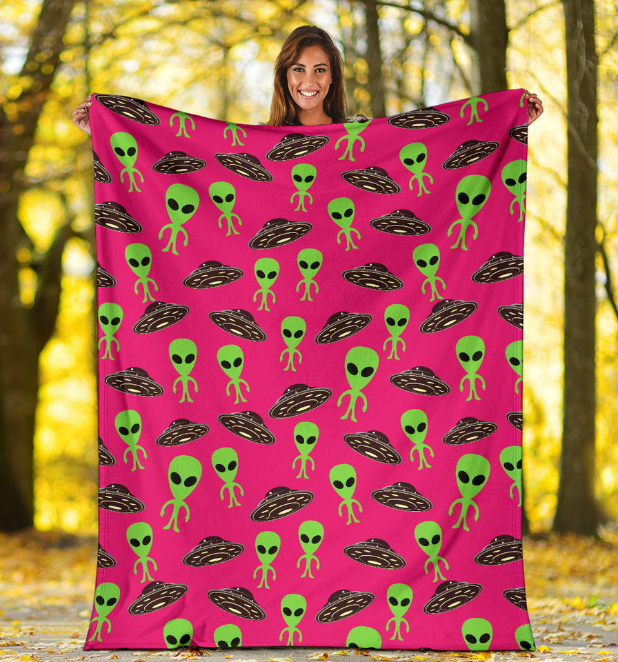 Alien Pattern Print Design 03 Premium Blanket