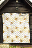Bee Honeycomb Seamless Design Pattern Premium Quilt