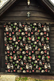 Raccoon Watermelon Pattern Premium Quilt
