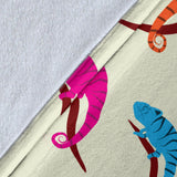 Colorful Chameleon Lizard Pattern Premium Blanket