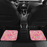 Pink Donut Glaze Candy Pattern Front And Back Car Mats