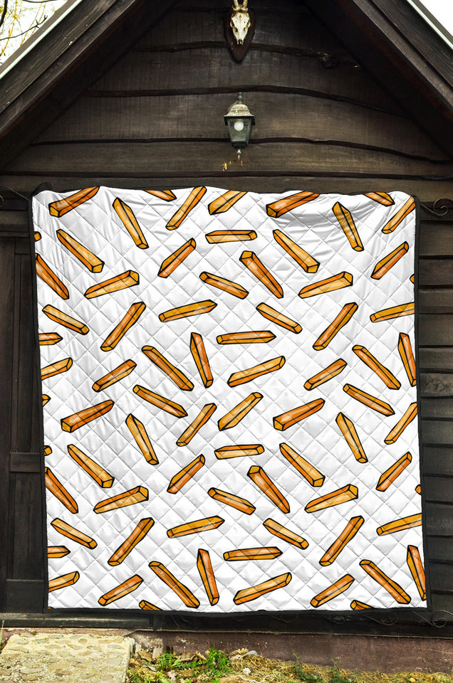 French Fries Potato Pattern Premium Quilt