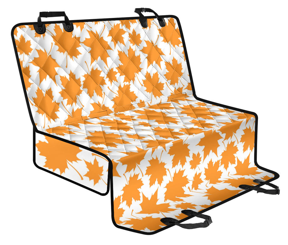 Orange Maple Leaf Pattern Dog Car Seat Covers