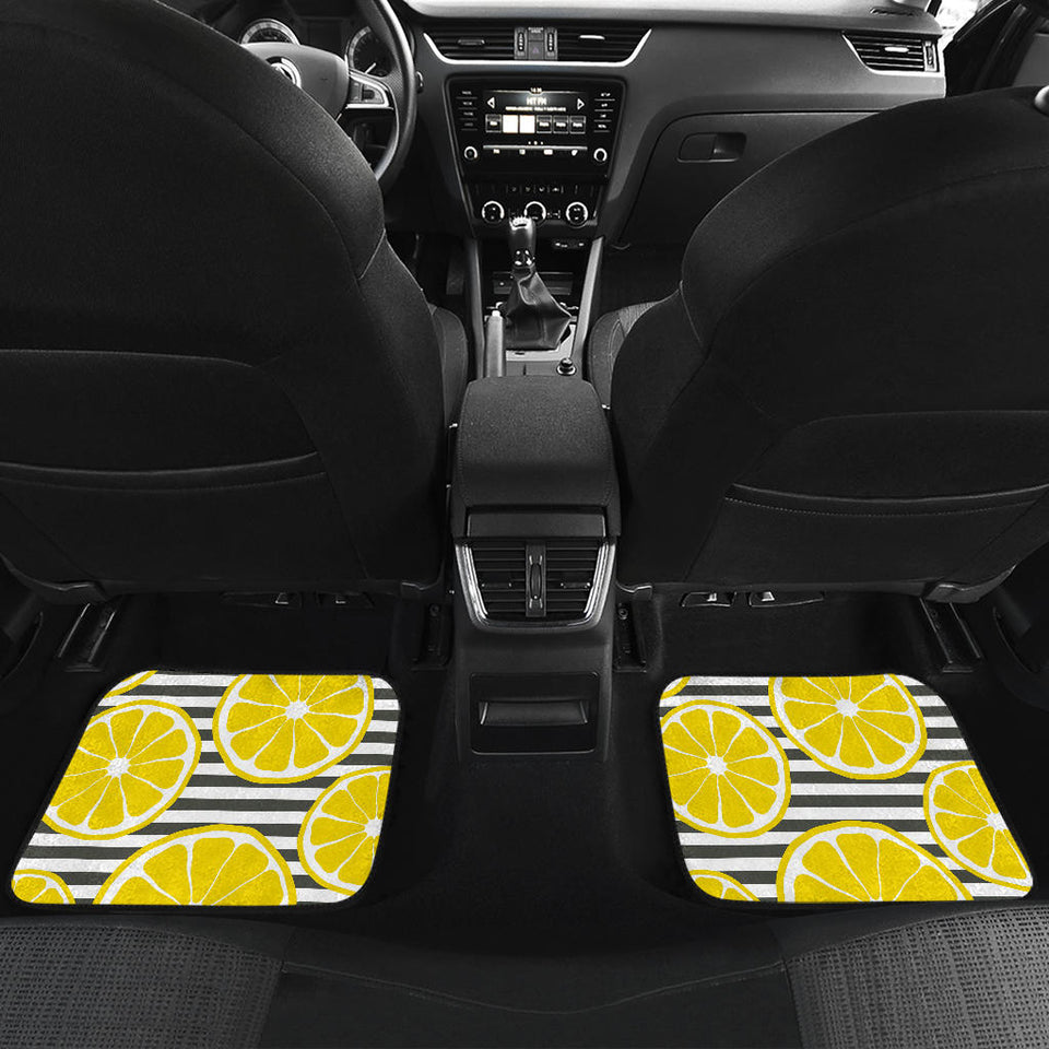 Slice Of Lemon Design Pattern Front And Back Car Mats