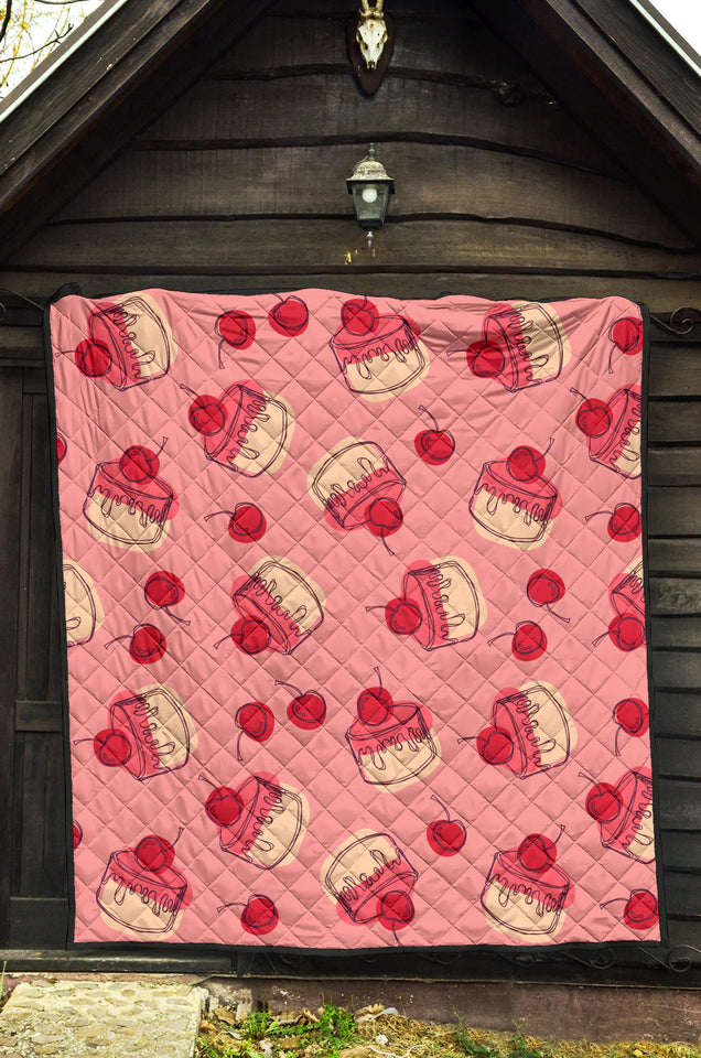 Cake Cherry Pattern Premium Quilt